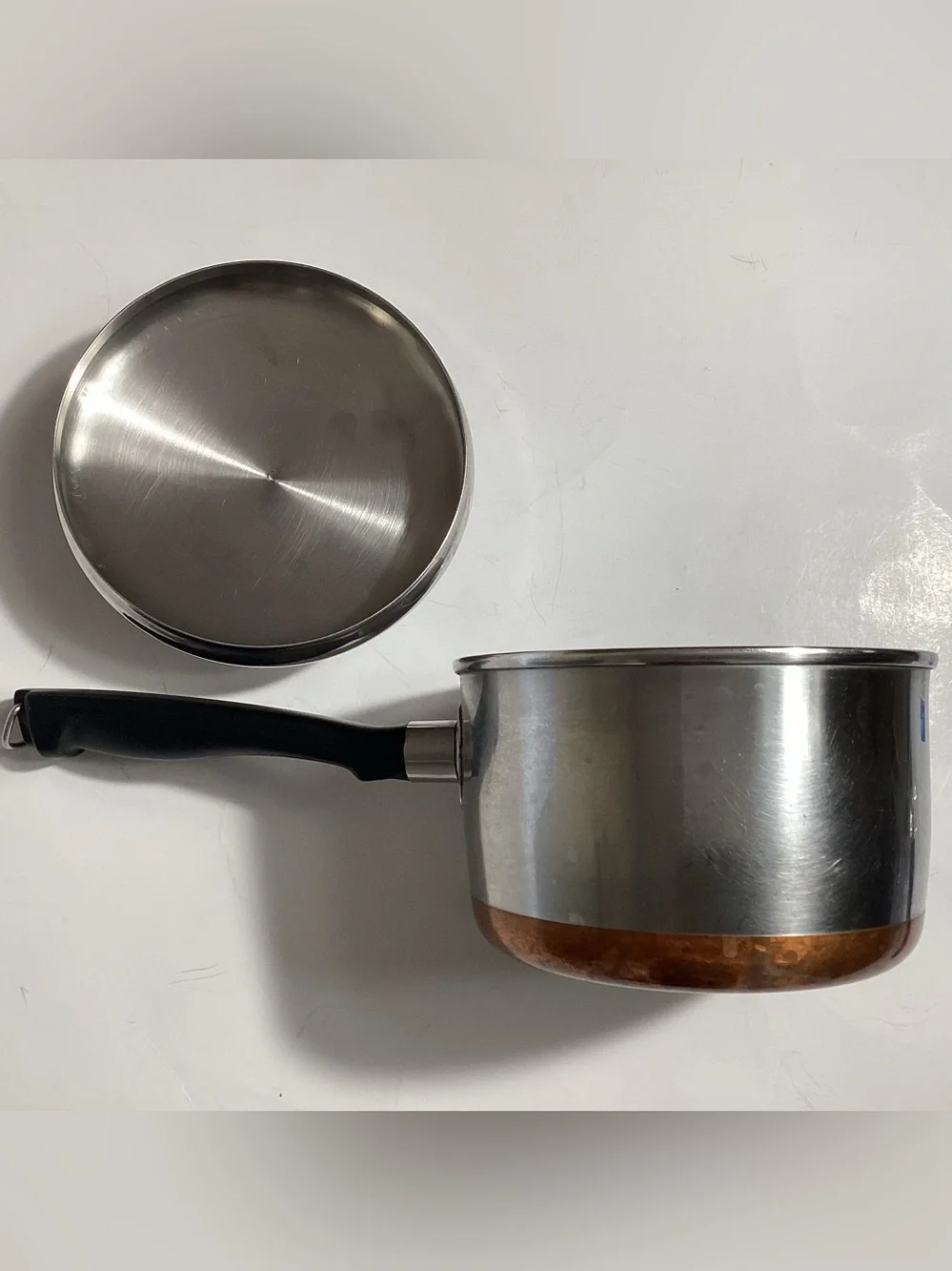 Vtg 50s Maid of Honor 1 Qt Sauce Pot & Lid Copper Bottom
